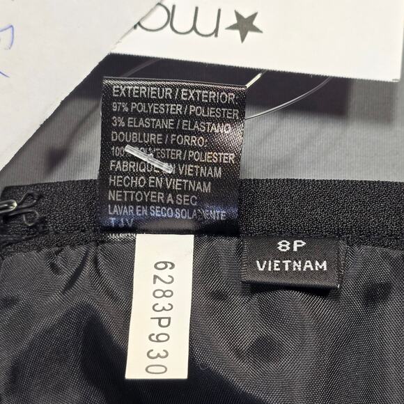 Macy's Black Skirt Midi NEW $69 Stretch Aline Slit Classic Womens Size 8 Petite - Picture 3 of 11